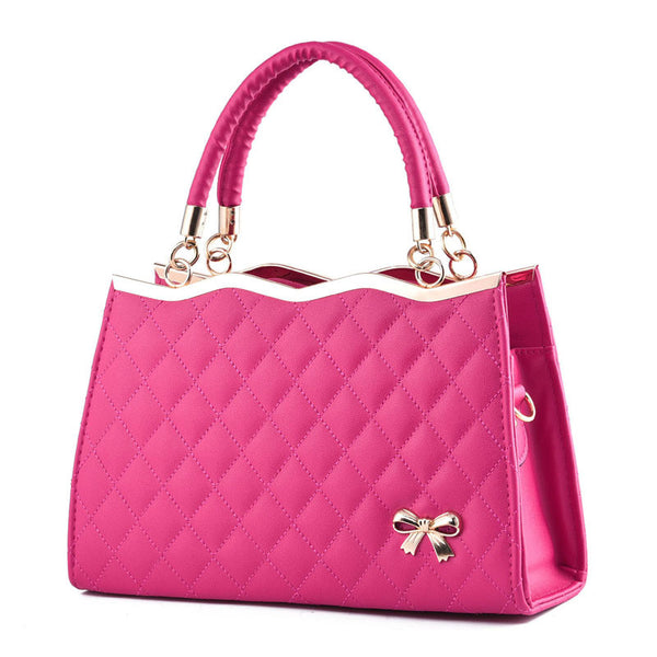 PU Leather Crossbody Bag with Bow Detail, angled product view