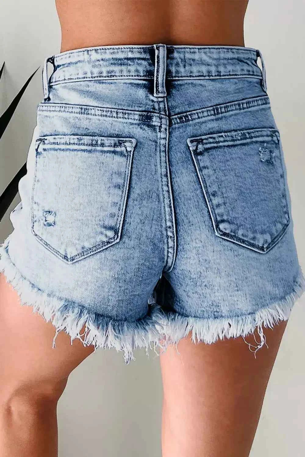 Versatile Distressed Denim Shorts 副图
