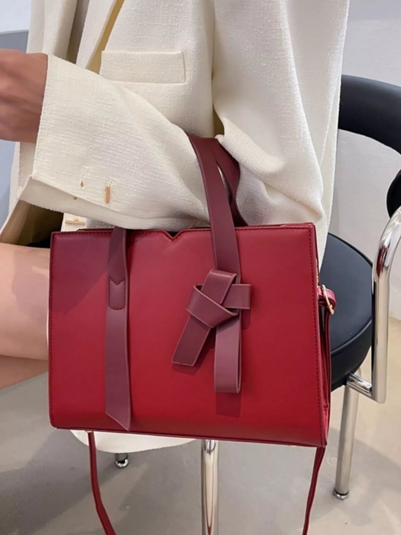 Faux leather tote bag — additional view 7