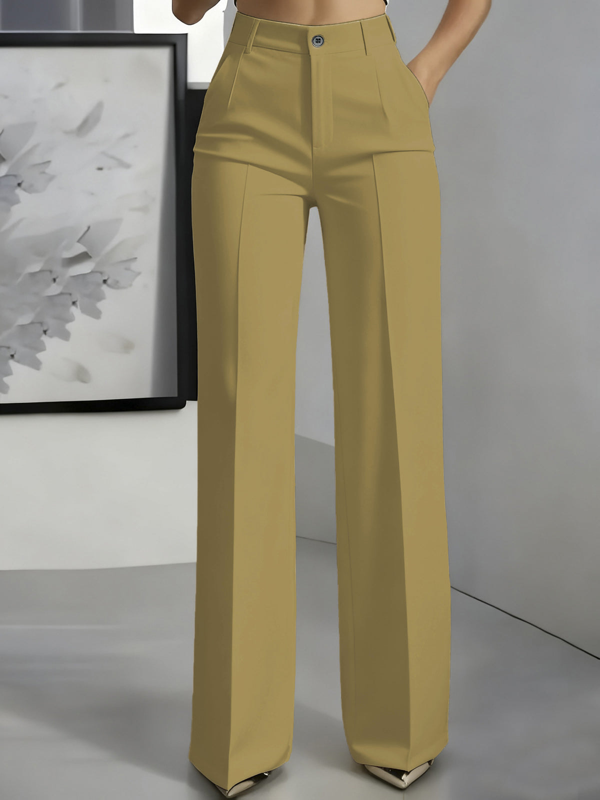 White minimalist polyester pants product image