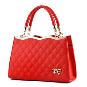 Red crossbody bag with bow detail