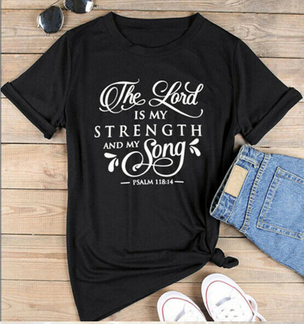 Retro Faith Slogan Graphic T-Shirt for Women, shown in a clear product image