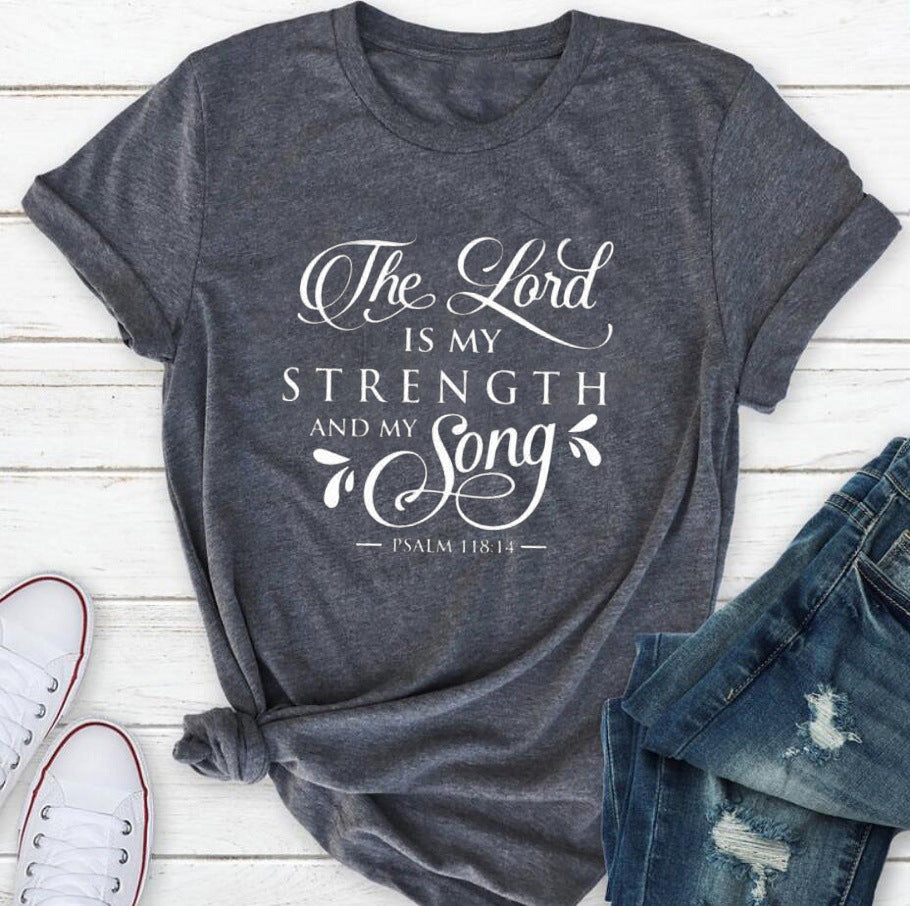 Retro Faith Slogan Graphic T-Shirt for Women, close-up product view