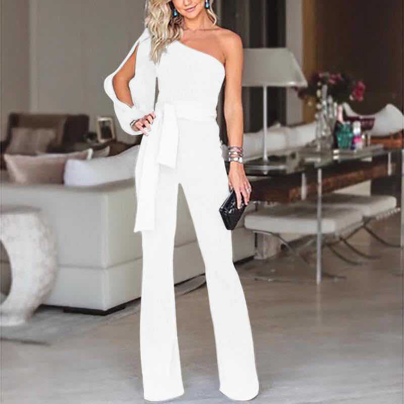 Women’s One-Shoulder Jumpsuit, front product view