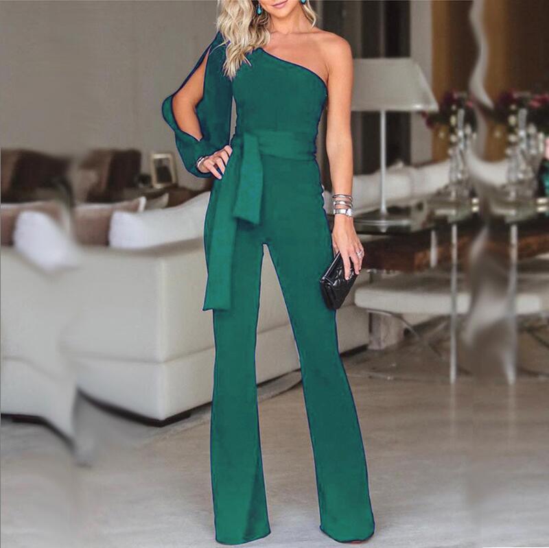 Women’s One-Shoulder Jumpsuit, angled product view
