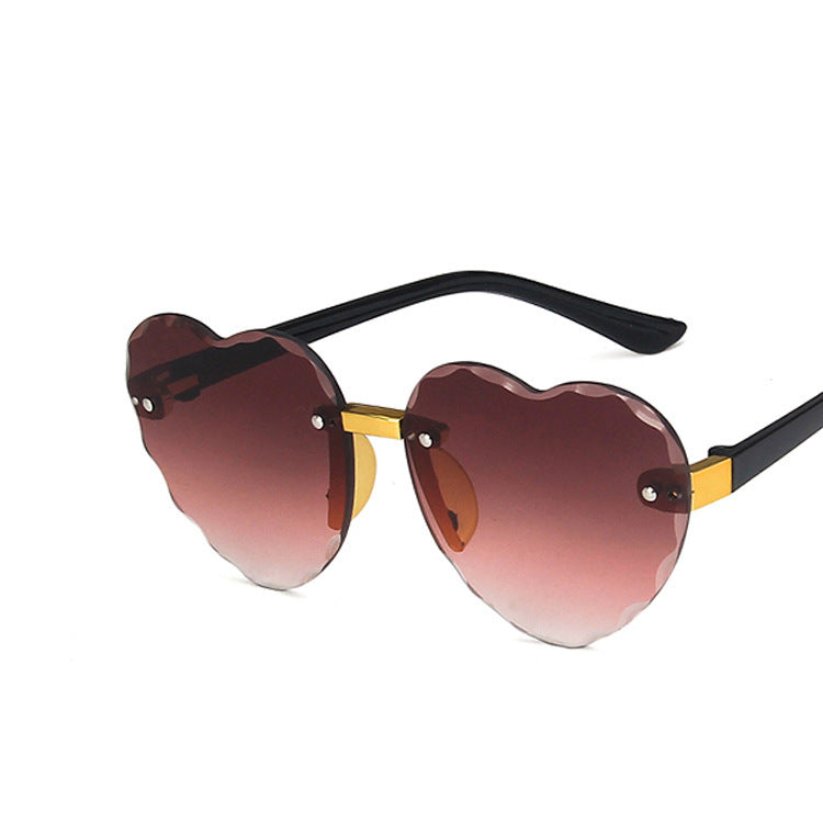 Cut-Edge Heart Frame Sunglasses, angled product view