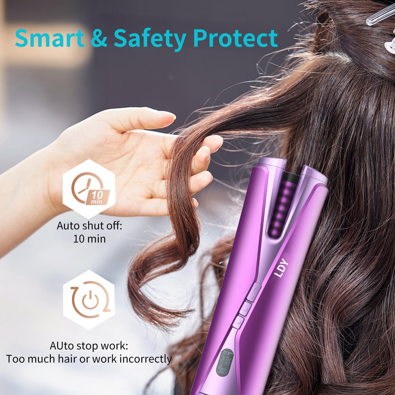 Cordless Automatic Curling Iron with Charging Base 副圖