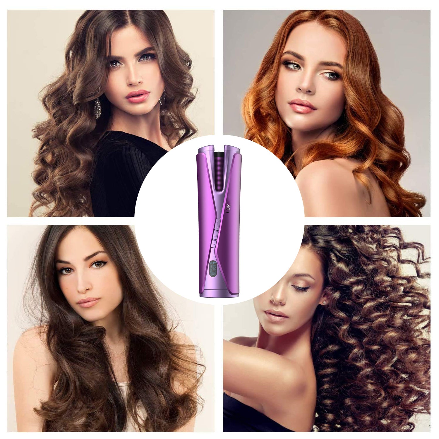 Cordless Automatic Curling Iron with Charging Base, angled product view