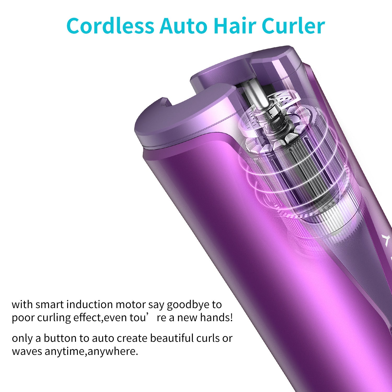Cordless Automatic Curling Iron with Charging Base, side product view