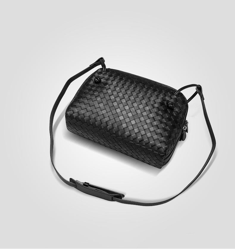 Woven Sheepskin Crossbody Bag for Women, front product view
