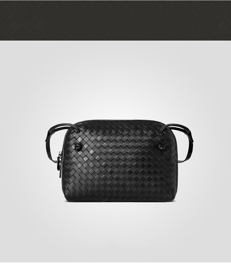 Woven Sheepskin Crossbody Bag for Women, close-up product view