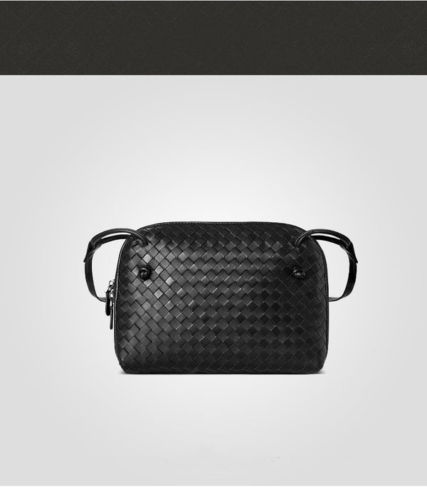 Woven Sheepskin Crossbody Bag for Women, close-up product view