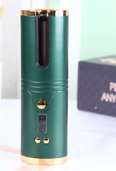 Mini Cordless Automatic Curling Iron with Ceramic Barrel, angled product view