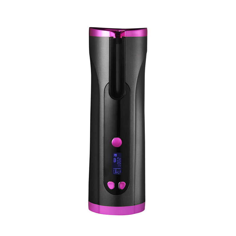 Cordless Automatic Curling Iron with Comb and Clips, angled product view