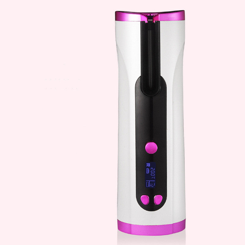 Cordless Automatic Curling Iron with Comb and Clips, close-up product view