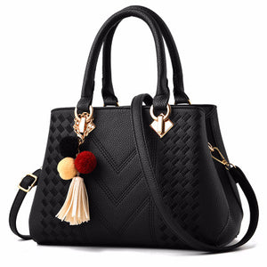Black PU leather crossbody handbag