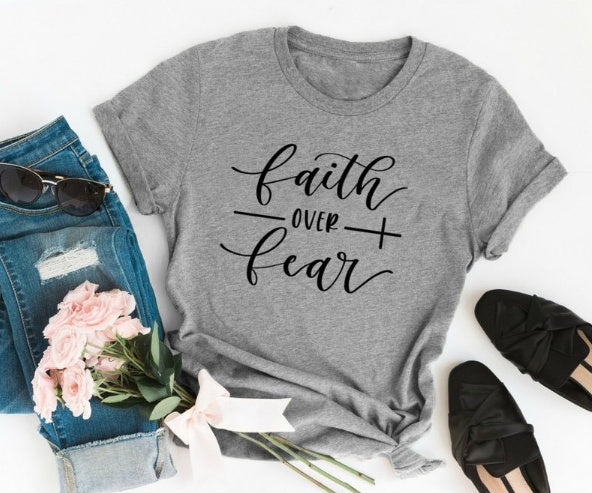 Faith Over Fear Christian T-Shirt for Women, product view 9