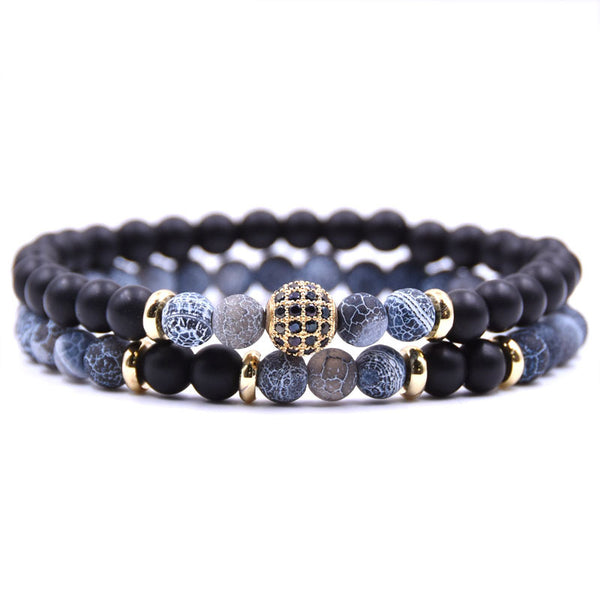 Main product photo of Natural Stone and Zircon Bracelet Set, natural stone and zircon bracelet set