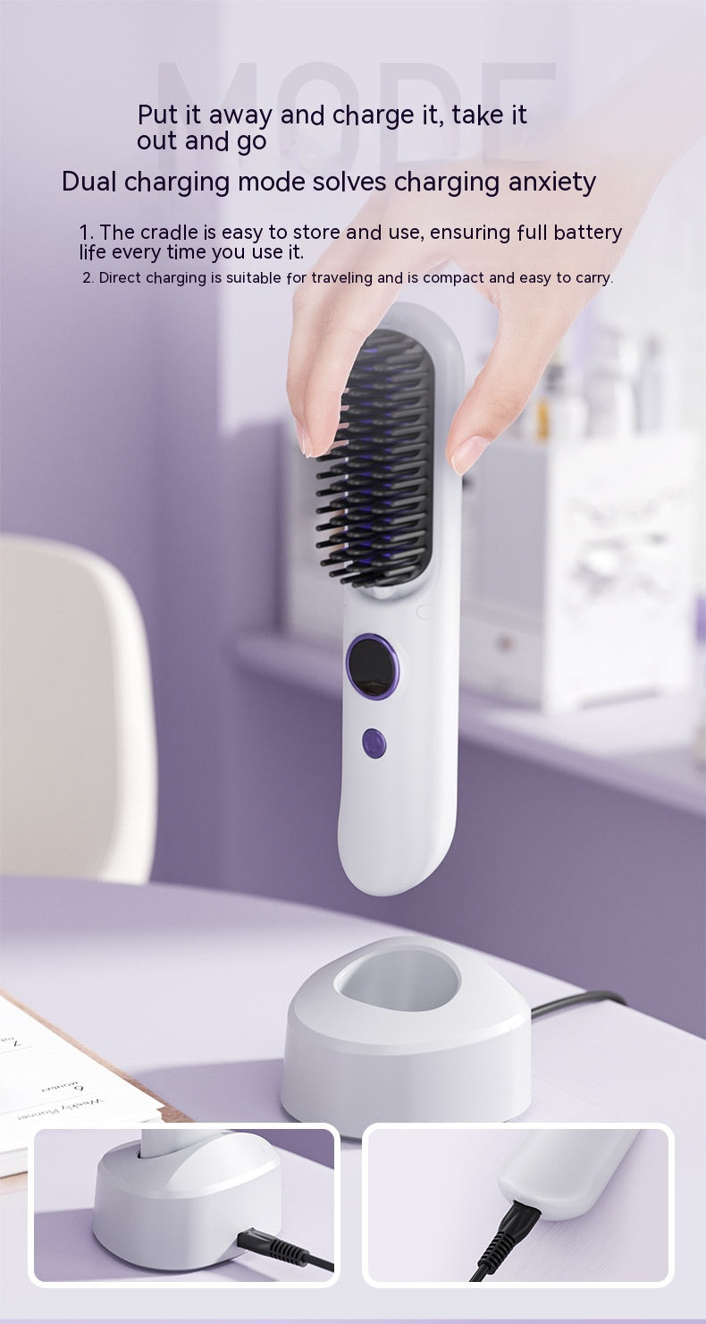 Cordless 2-in-1 Straightening and Curling Comb 副圖