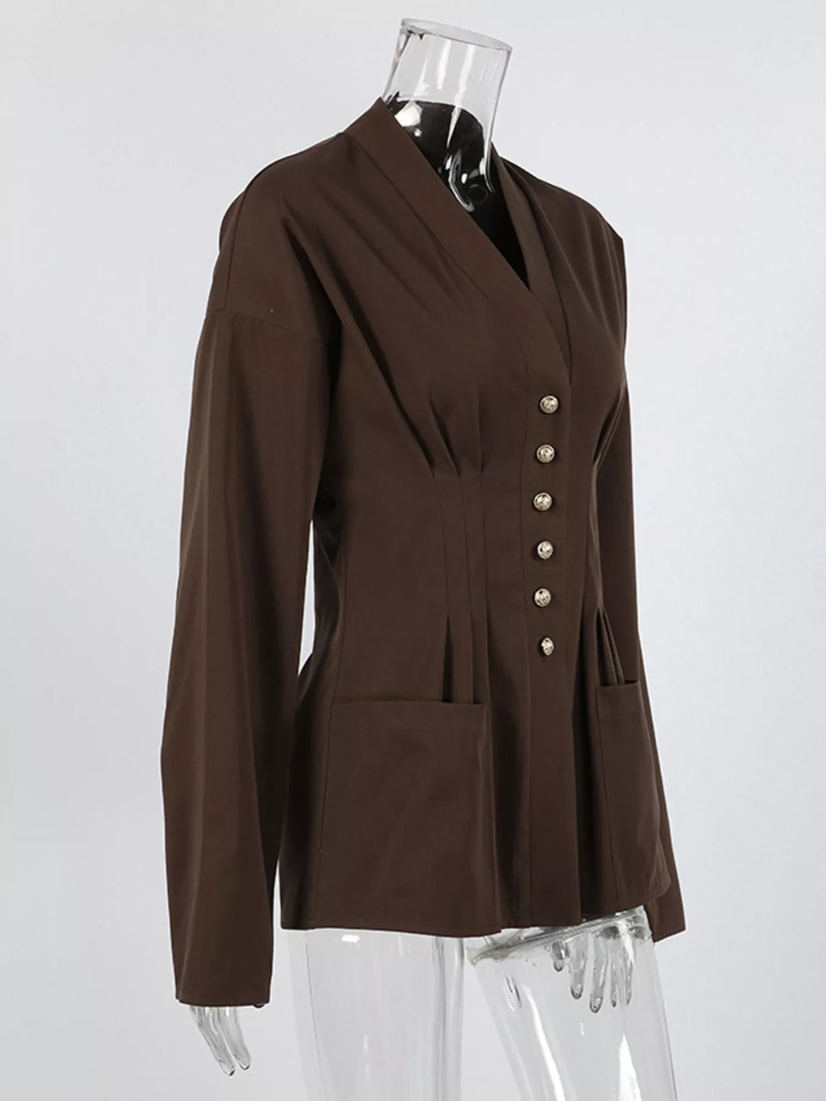 Button Down Long Sleeve Outerwear, close-up product view
