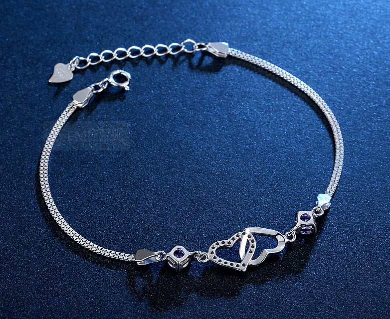 Product detail photo of Heart shaped amethyst bracelet, Bracelets