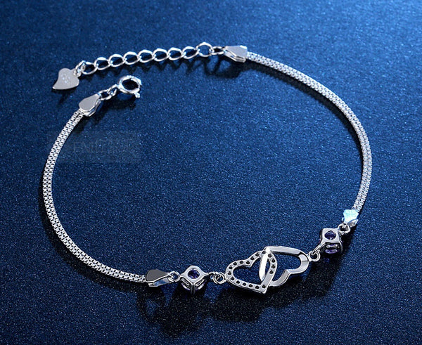 Product detail photo of Heart shaped amethyst bracelet, Bracelets