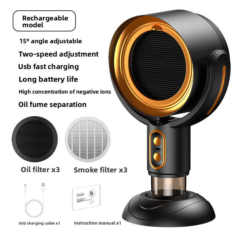 Smoke extractor shown from back angle