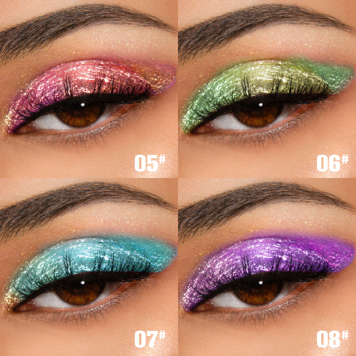 8-Shade Chameleon Multichrome Eyeshadow Bundle - Color-Shifting, product view 7