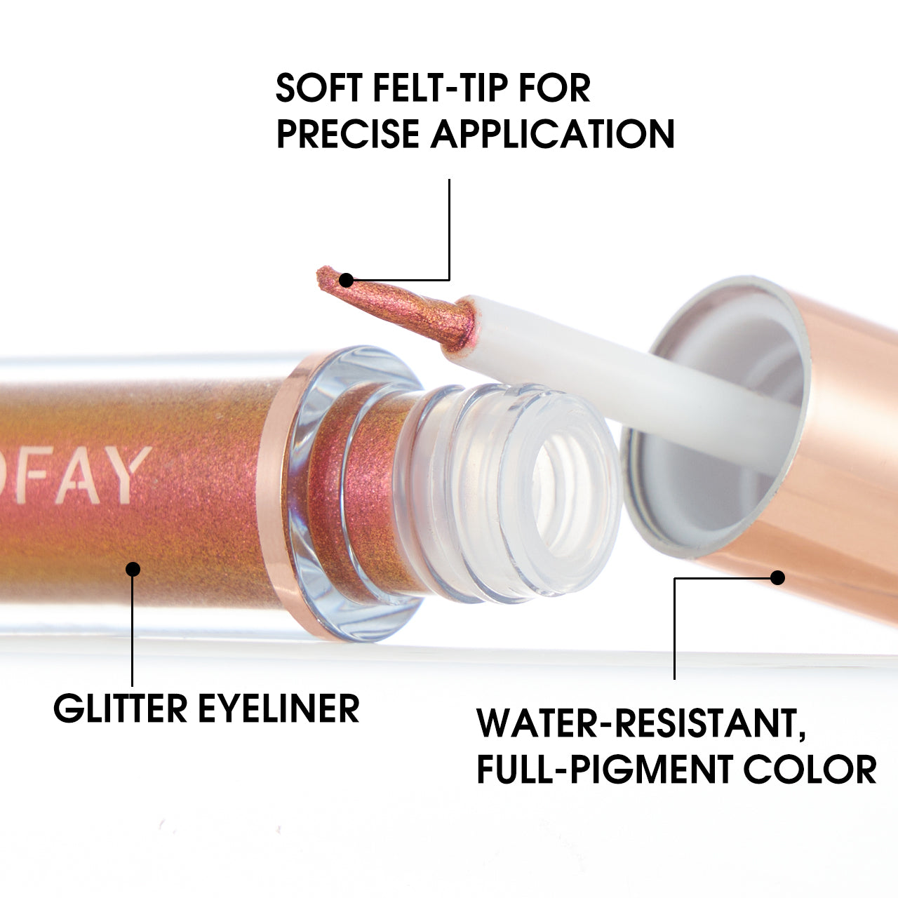 8-Piece Liquid Glitter Eyeliner Set - Waterproof & Long-Lasting, alternate product view