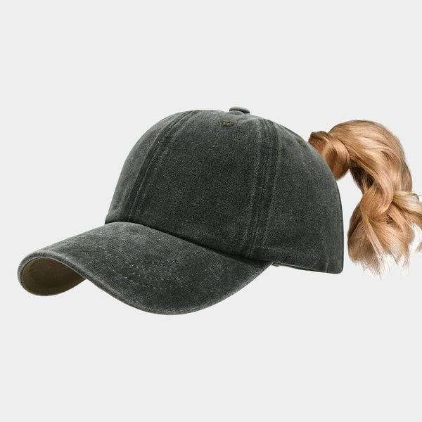 Army Green ponytail sports sun hat for women