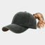Army Green ponytail sports sun hat for women