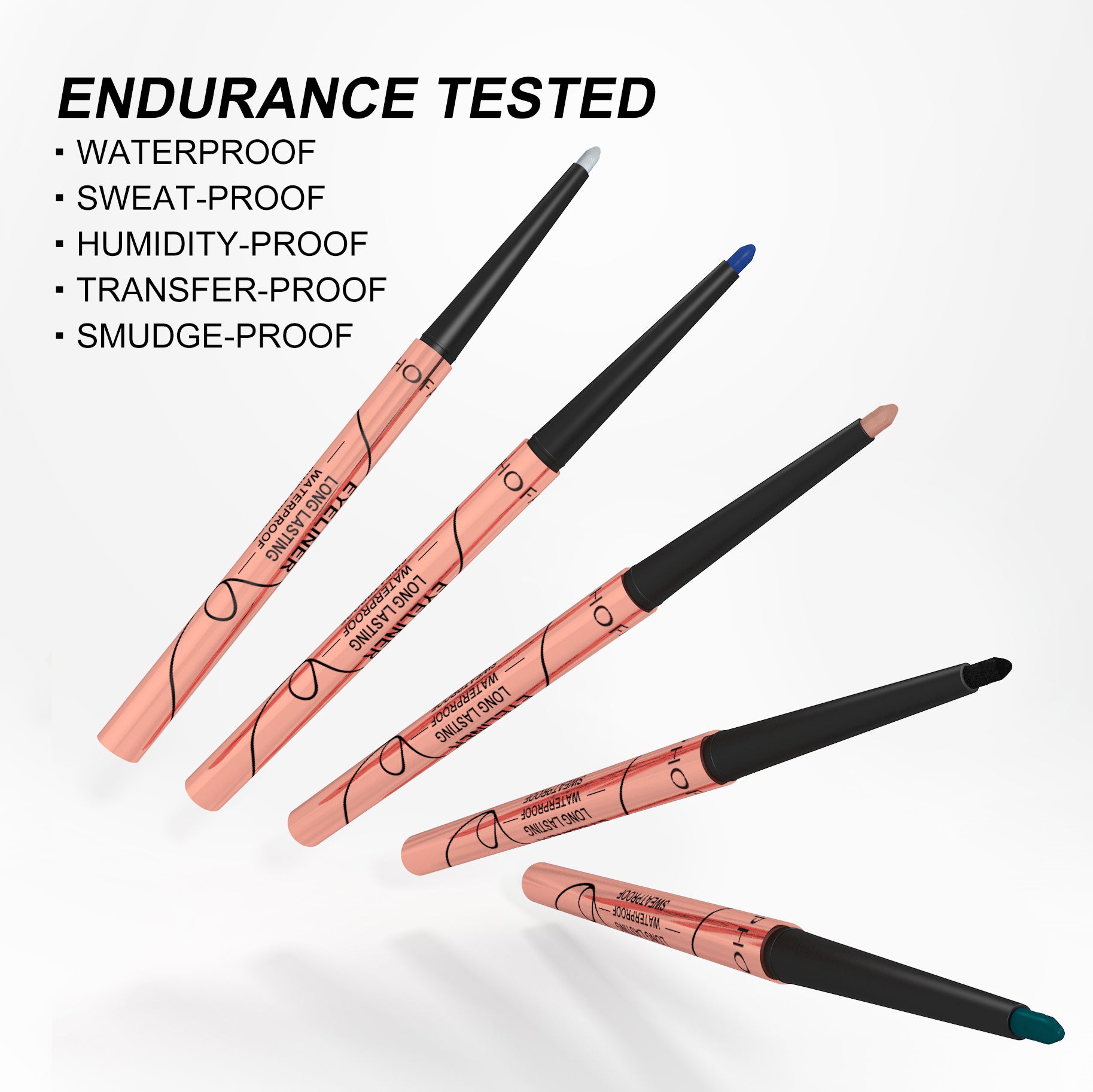 8-Color Matte Eyeliner Kit - Waterproof & Long-Lasting, close-up product view