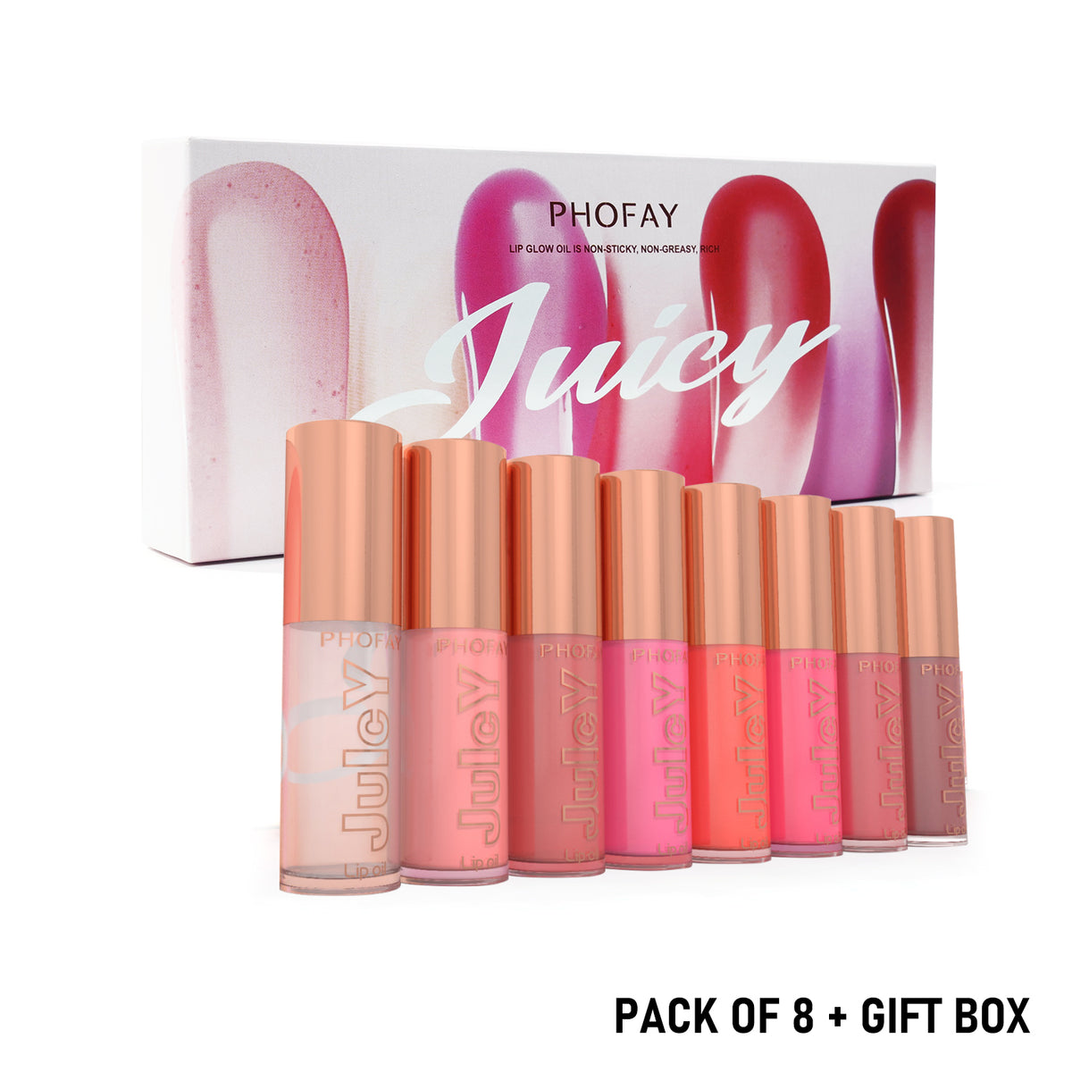 8-Piece Juicy Lip Oil Set - Non-Sticky, Fruit-Flavored Kit, product view 13
