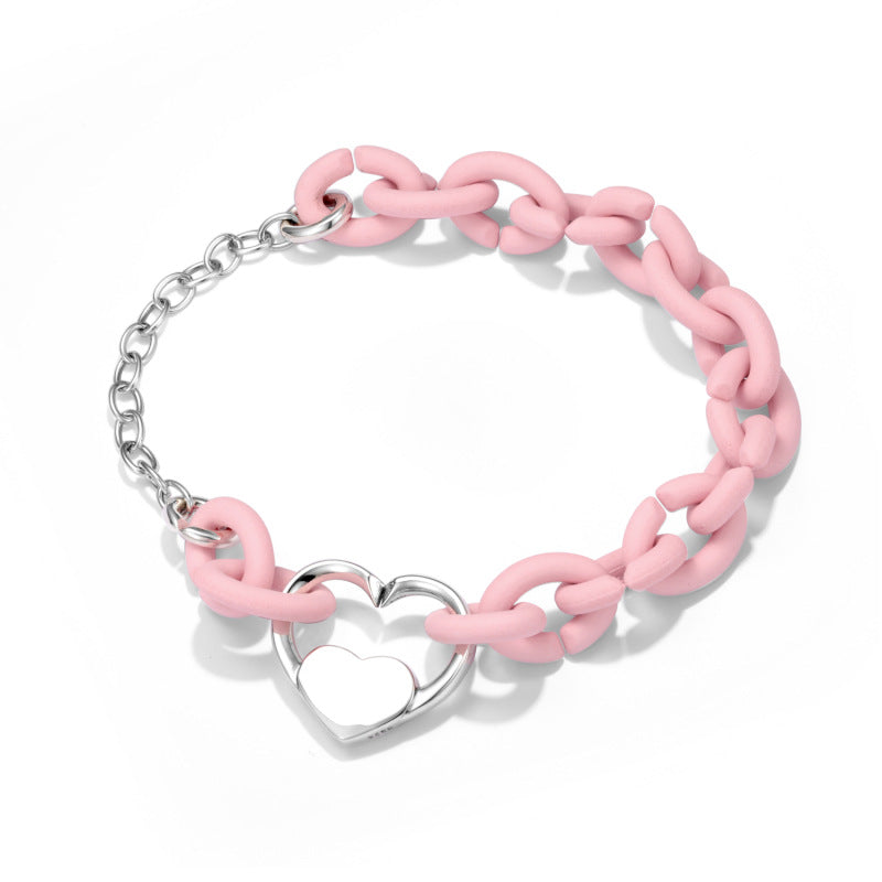 Main product photo of Beaded X Bracelet Love 925 Sterling Silver Accessories Rubber Girls Diy Finished Bracelet, Bracelets