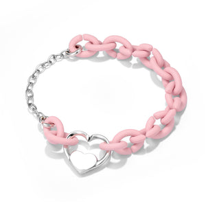 Silver plated beaded X bracelet