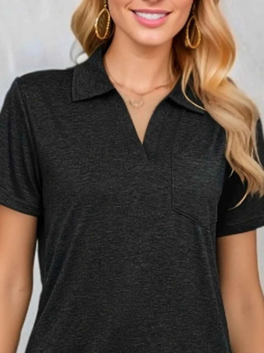 Johnny collar short sleeve top — additional view 9