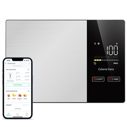 Kitchen scale shown on kitchen counter