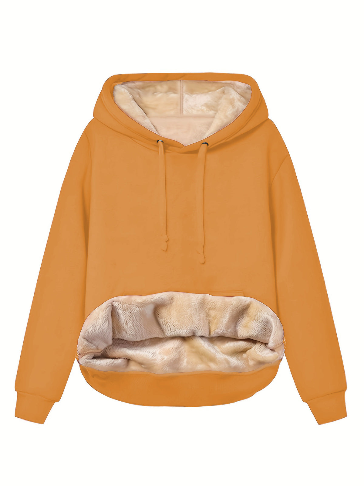 Yellow fleece lined hooded sweatshirt for women
