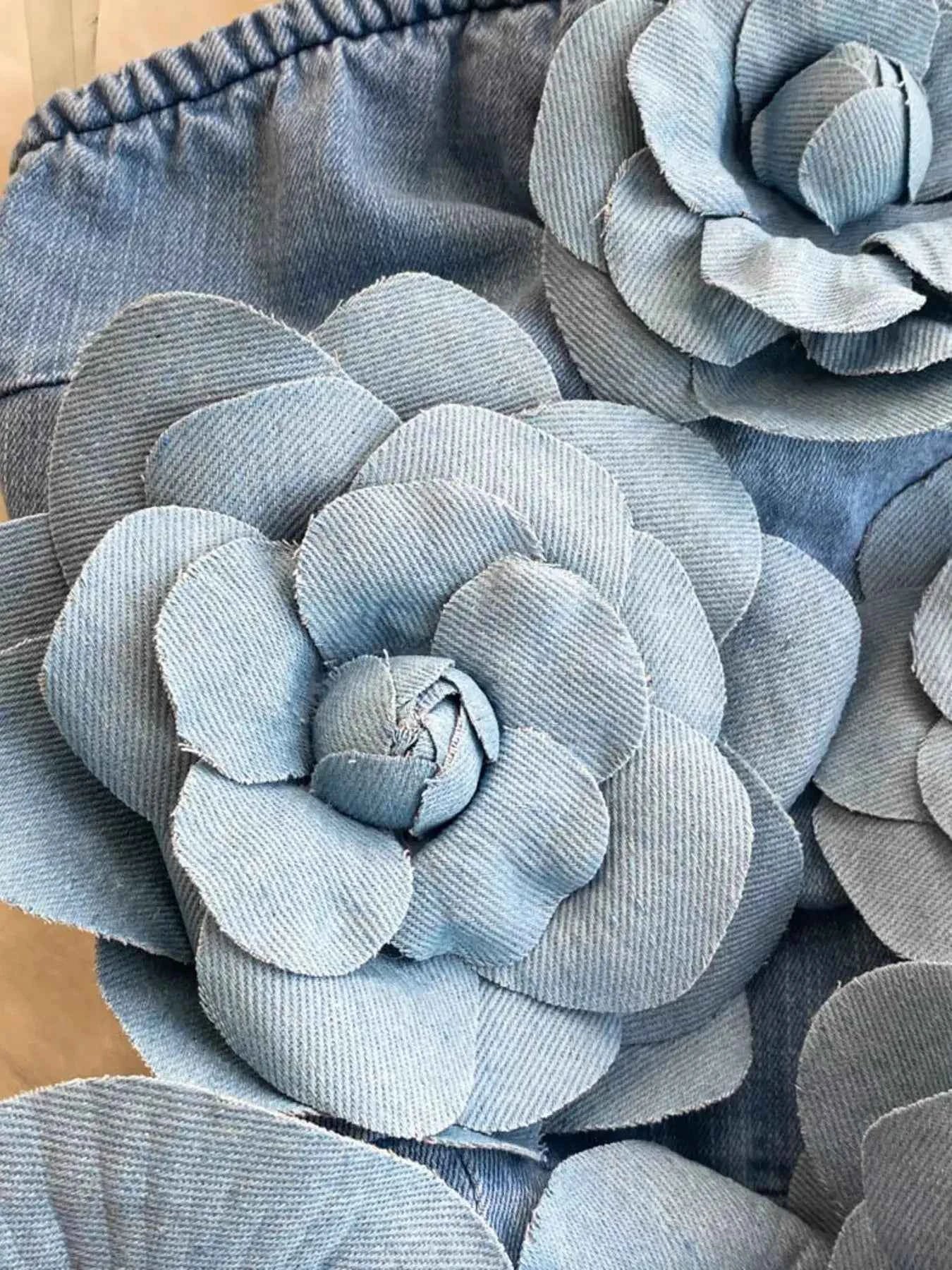 Floral applique denim dress — additional view 8