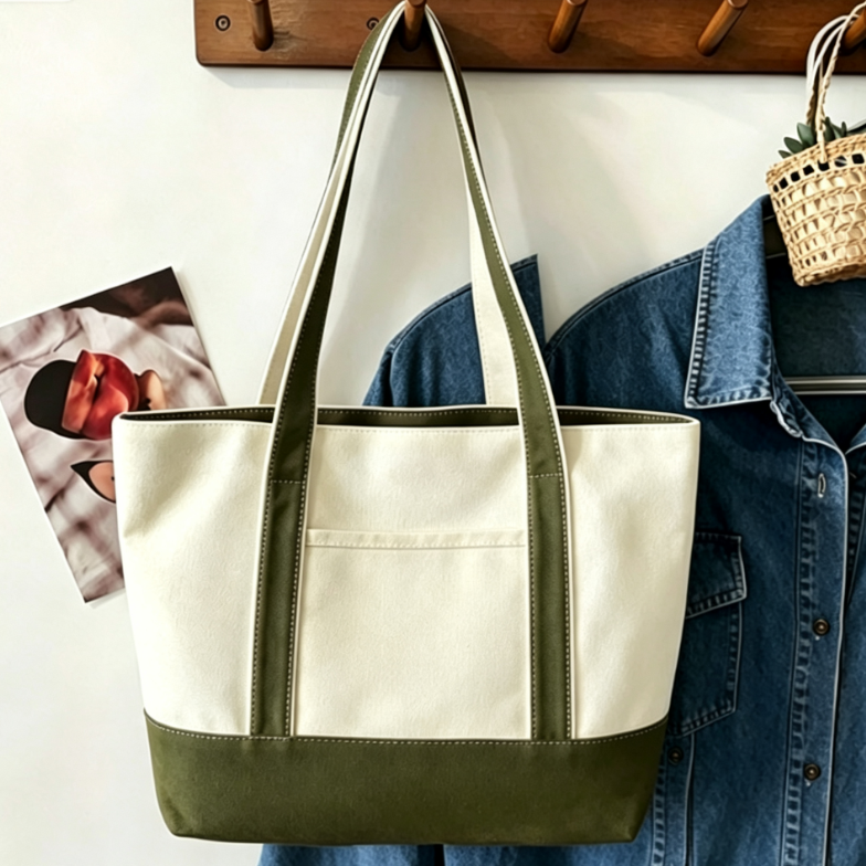 Embroidery shoulder bag shown carried on shoulder