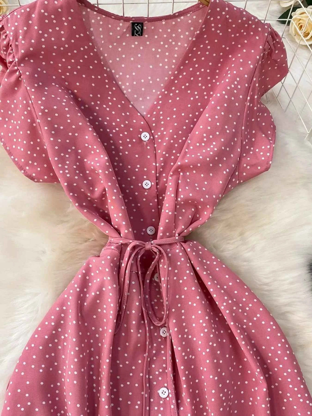 Vintage polka dot dress — additional view 5