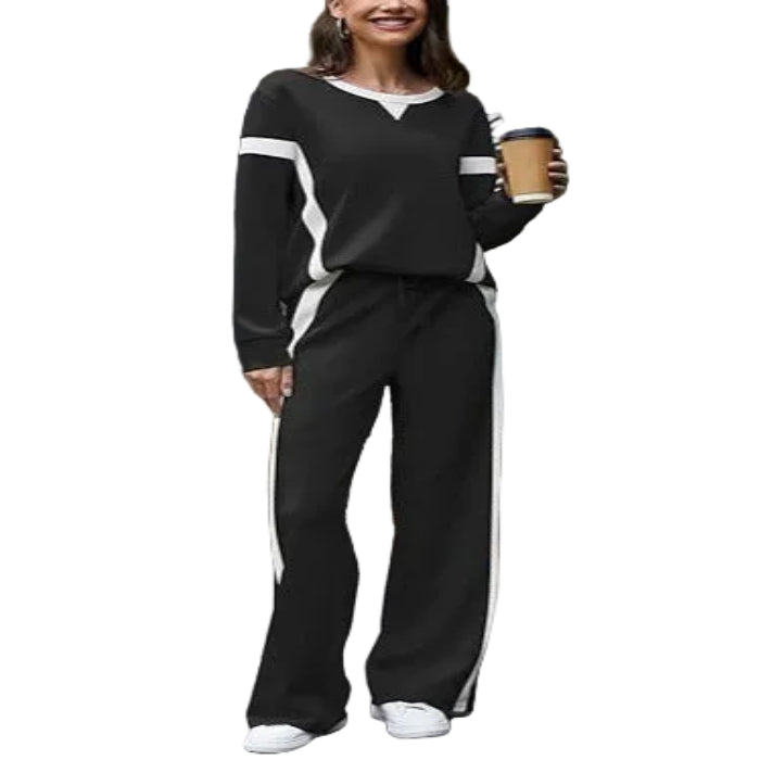 Women's Side Stripe Colour-Block Sweatshirt and Pants Set product image