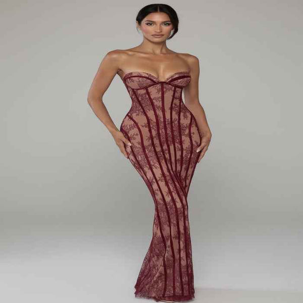 Lace off-shoulder bodycon dress — additional view 2