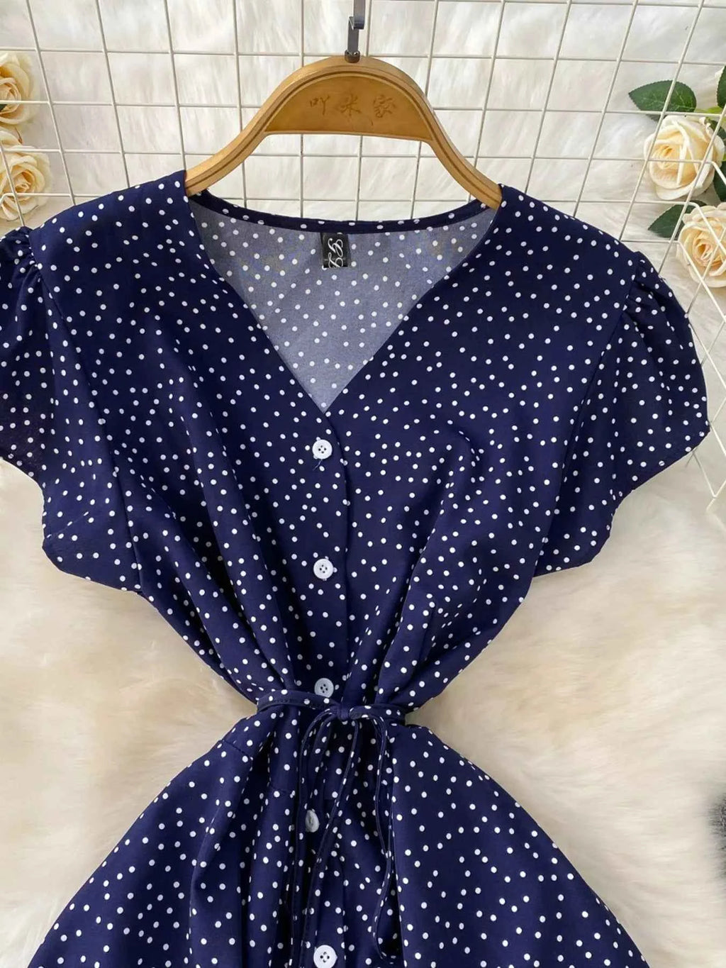 Vintage-Inspired Polka Dot Dress-Casual Dresses-Splashis-Splashis