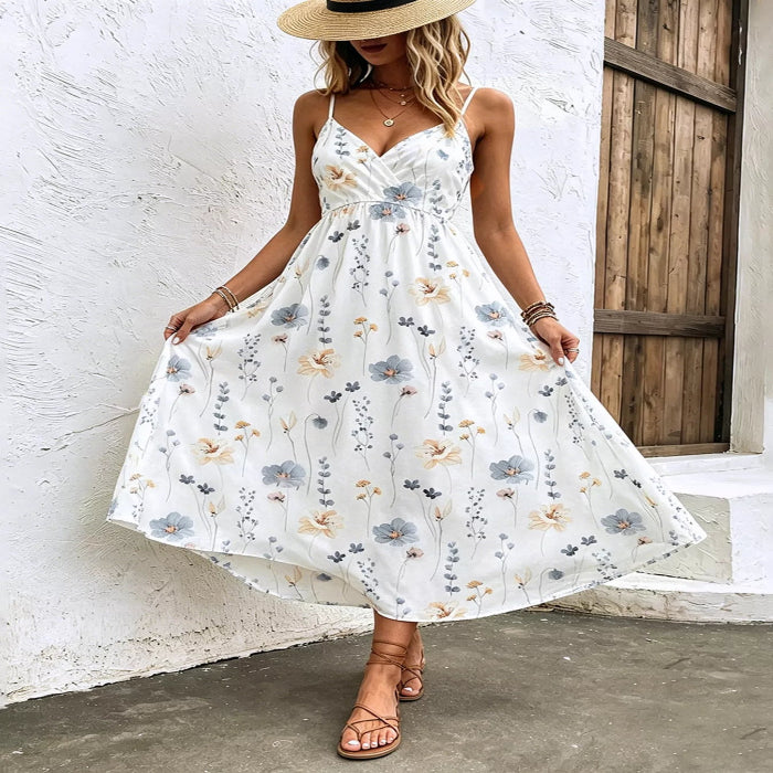 Floral Print Spaghetti Strap Midi Dress — primary view