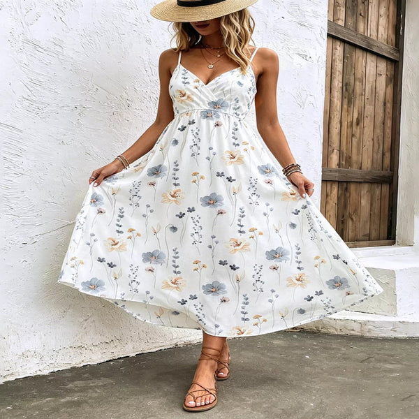 Floral Print Spaghetti Strap Midi Dress — primary view