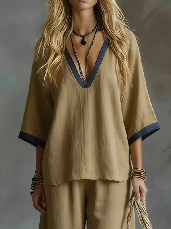Contrast trim two-piece set — additional view 6