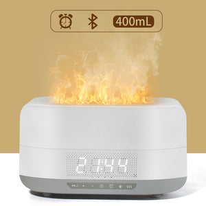 White multifunctional aromatherapy humidifier with bluetooth speaker