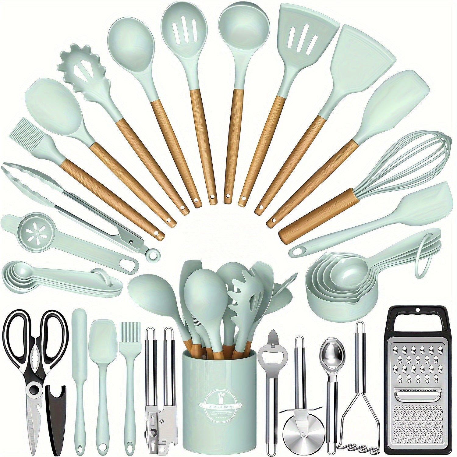 Kitchen tool set tongs detail