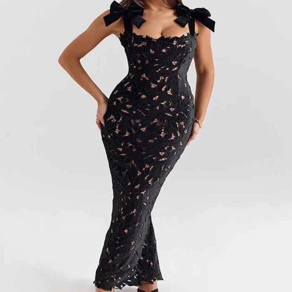 Lace cutout maxi dress — primary view